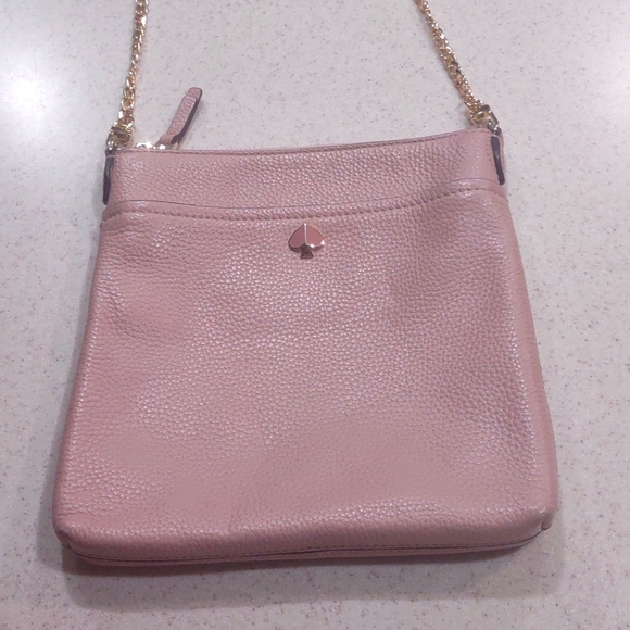 Kate Spade Pink Pebble Leather Crossbody Bag with Gold-tone link Chain Strap - Picture 2 of 16